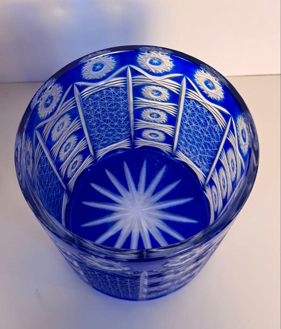 江戸切子 水指 茶道具 伝統工芸 ガラス 切子 籠目 義山 水指 江戸 $$$