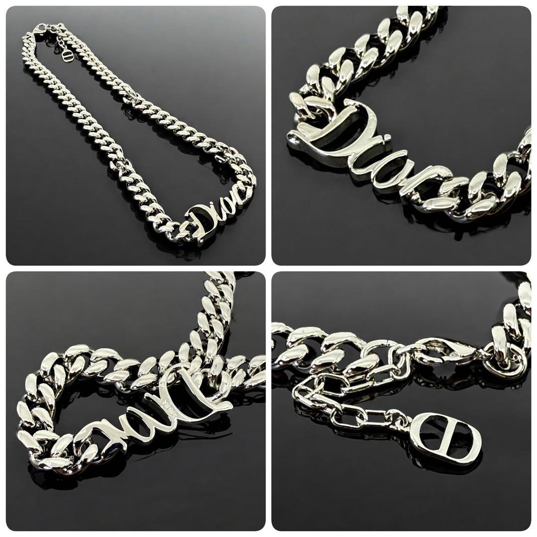 【新品同様】ディオール　現行　ribbon チェーンリンク　ネックレス　ロゴ