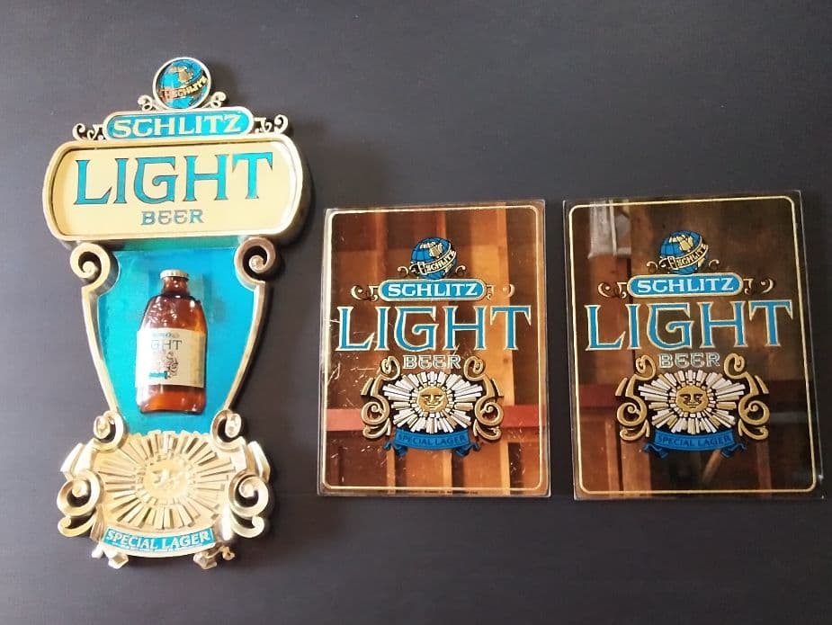 シュリッツ　ヴィンテージサイン　ミラー　1970年代　3セット