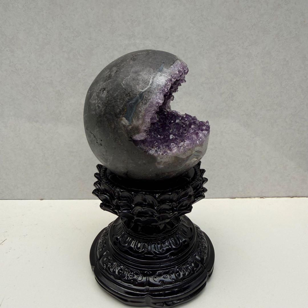 大きめ アメジスト 笑口 台座付き 天然石 パワーストーン