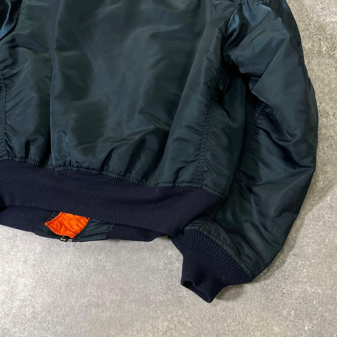 90s USA製　アルファ　MA-1 フライトジャケット　M ネイビー　紺