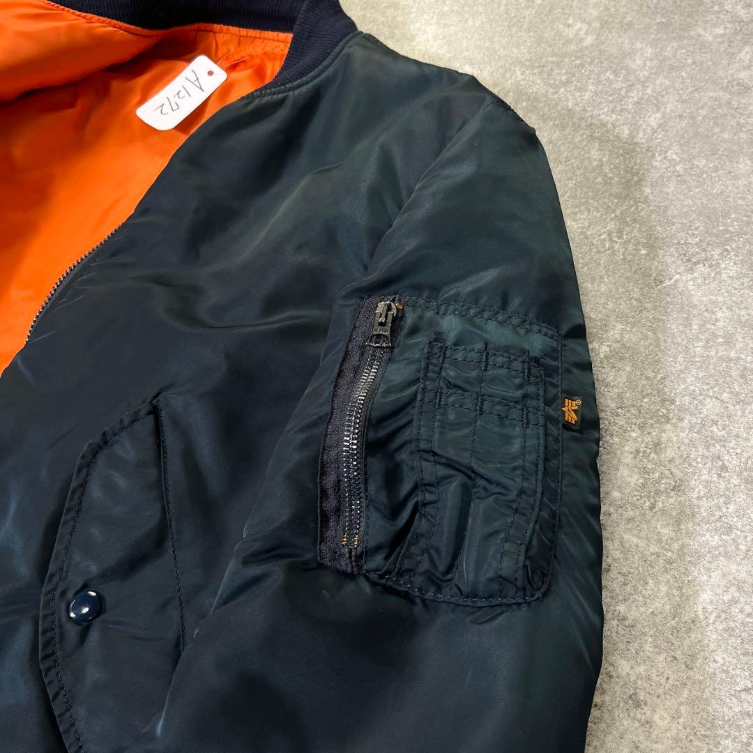 90s USA製　アルファ　MA-1 フライトジャケット　M ネイビー　紺