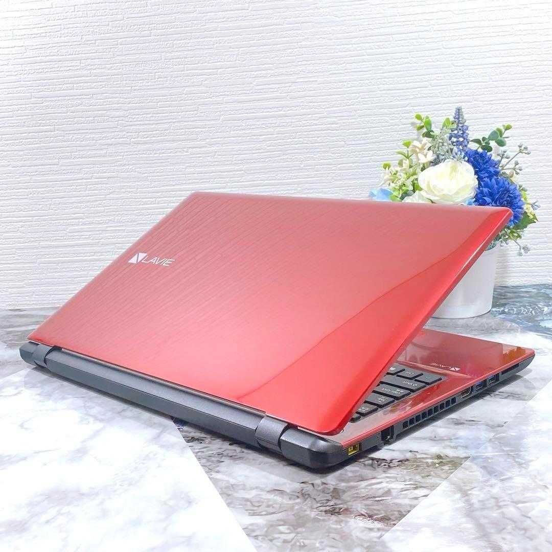 可愛い赤❤薄型ノートパソコン✨新品SSDで快適✨オフィス付き✨Windows11