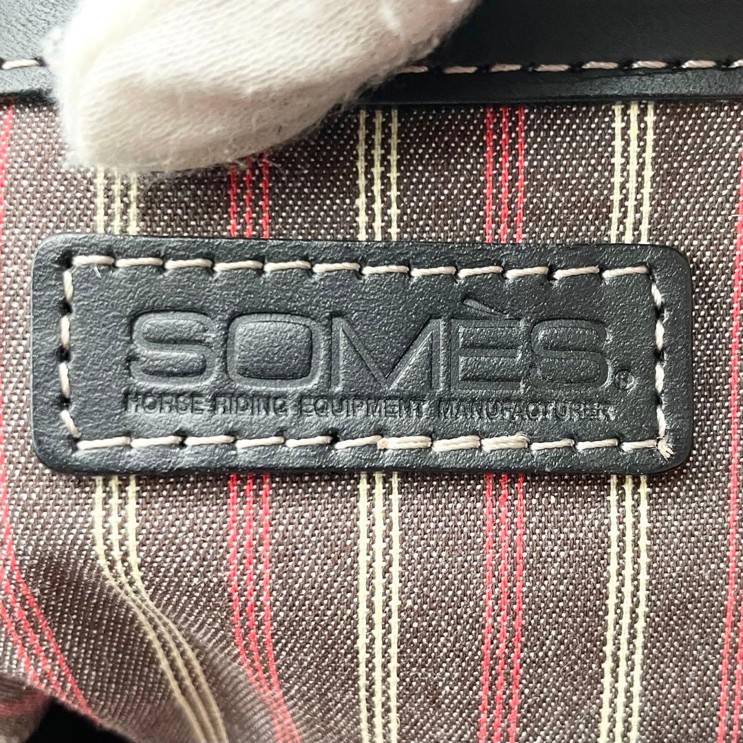 【美品】ソメスサドル ショルダーバッグ メッセンジャーバッグ レザー ブラック