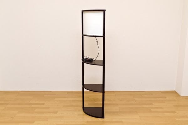 【新品・送料無料】棚付フロアライト　コーナー　DBR/LBR