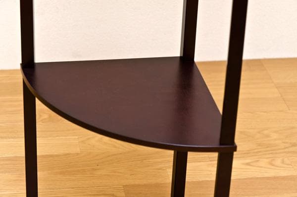 【新品・送料無料】棚付フロアライト　コーナー　DBR/LBR