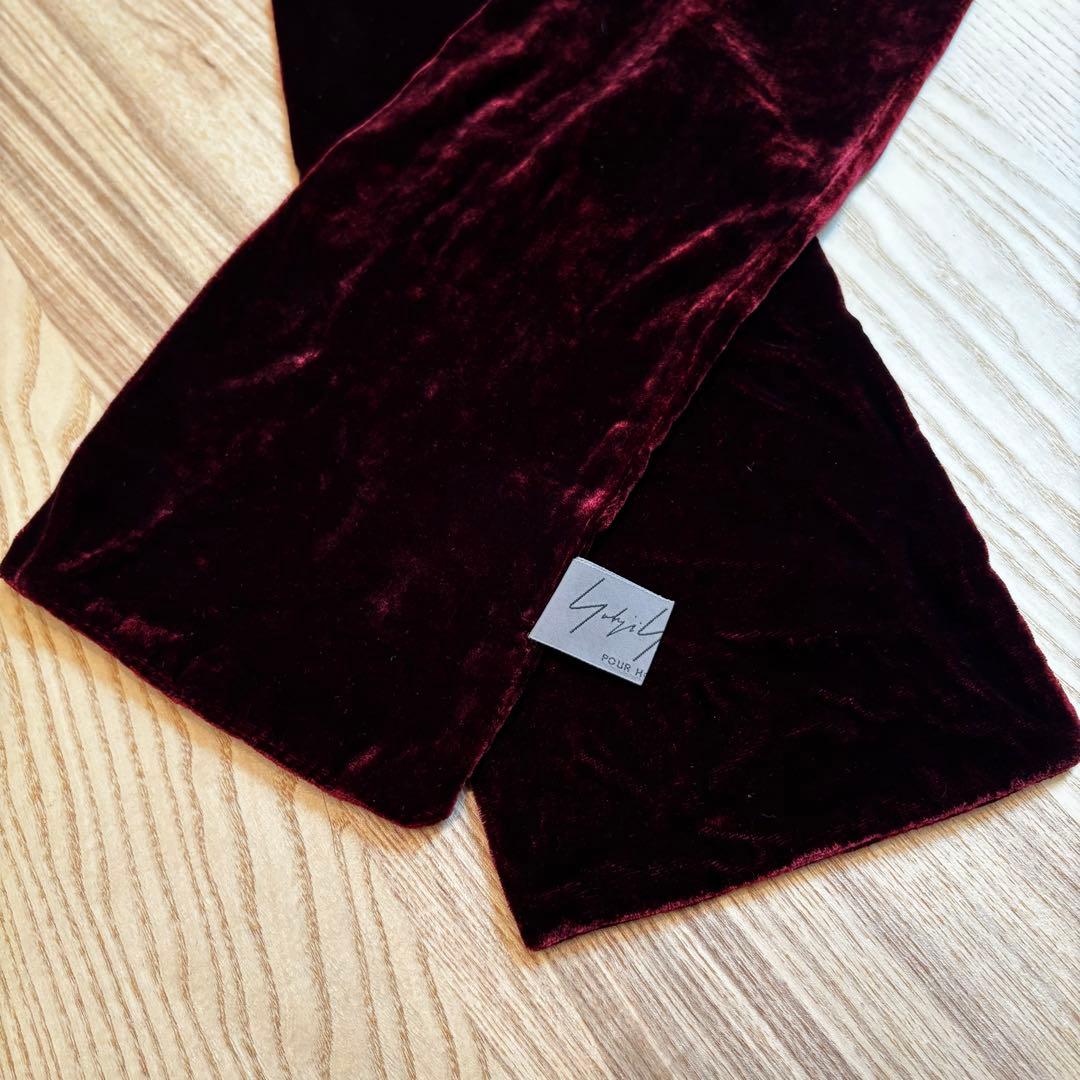 yohji yamamotoヨウジヤマモト ベロアストール　ボルドー