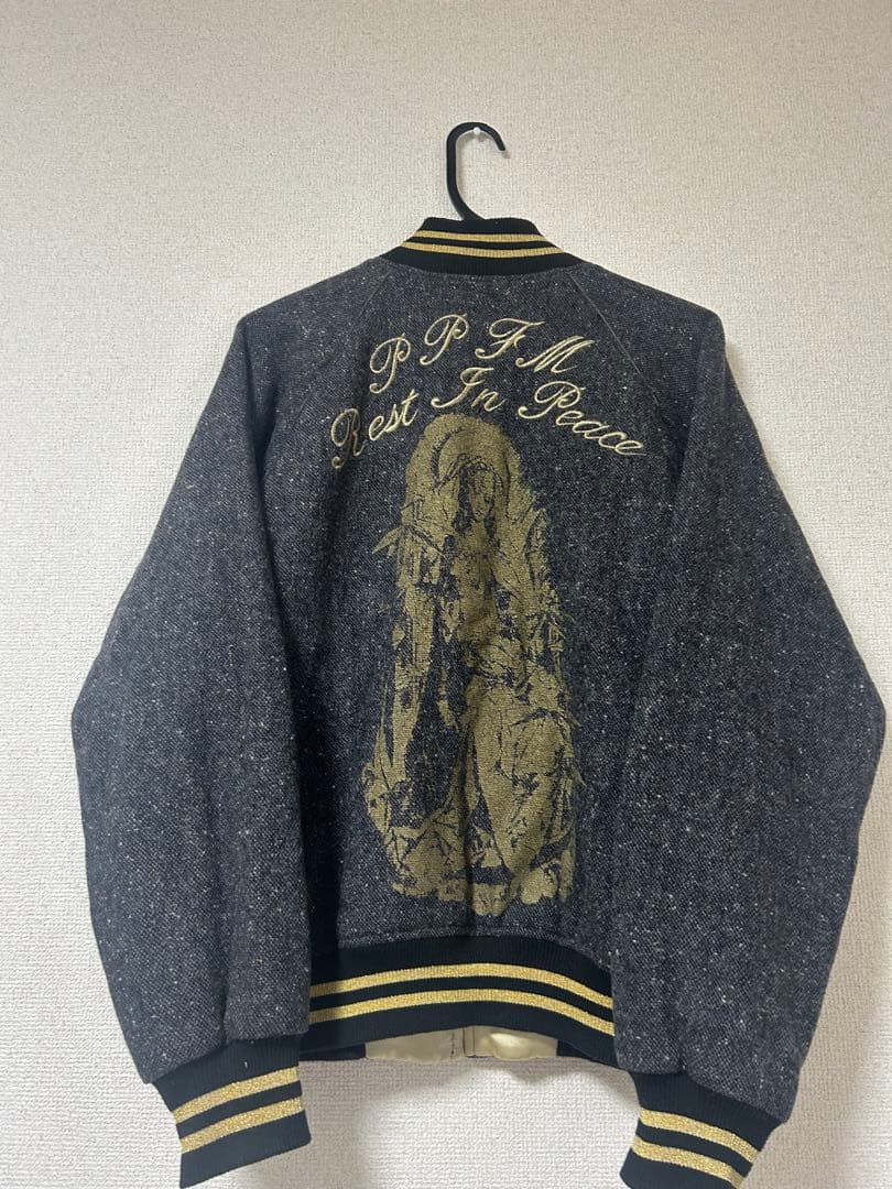 PPFM スカル刺繍 y2k スカジャン　スタジャン　ブルゾン