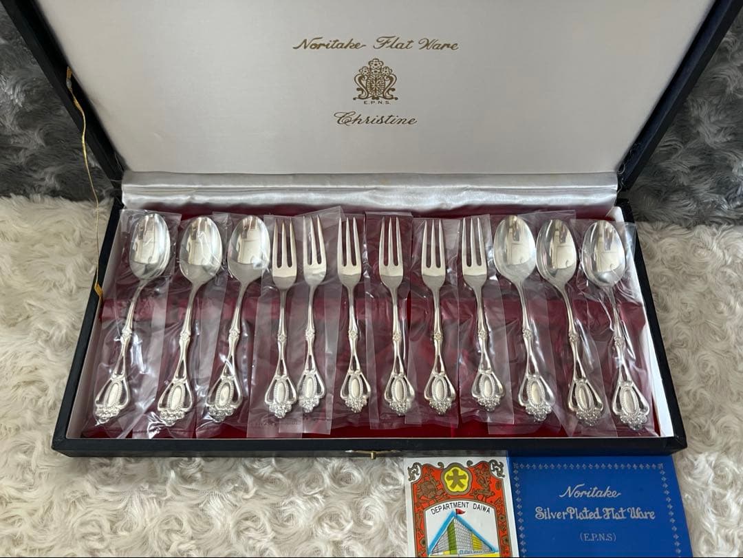 ノリタケ　カトラリーセット　クリスティーヌ　スプーン＆フォークセット〈12本〉