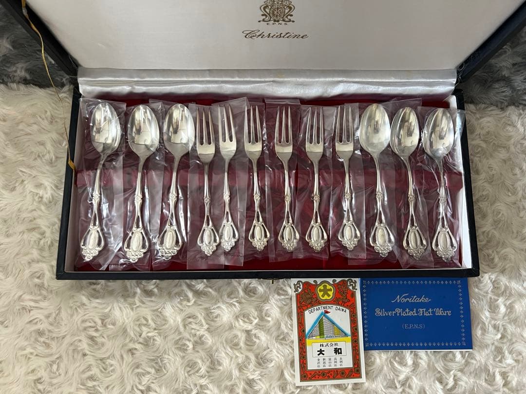 ノリタケ　カトラリーセット　クリスティーヌ　スプーン＆フォークセット〈12本〉