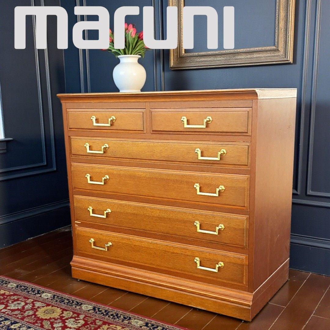 廃盤希少　マルニ木工 地中海 チェスト80 5段6杯 マホガニー maruni