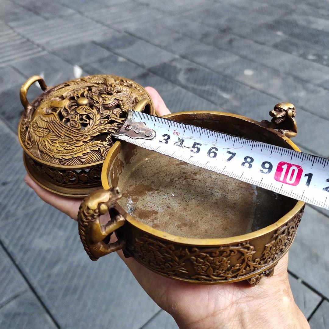 銅器 龍鳳薫香炉 美術品 置物