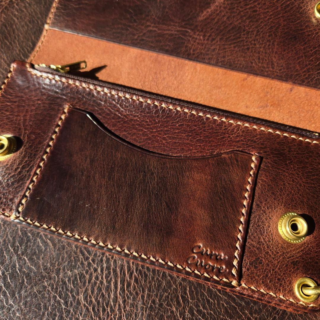 288ロング　トラッカーウォレット イタリアンレザーMARIANO【ブラウン】