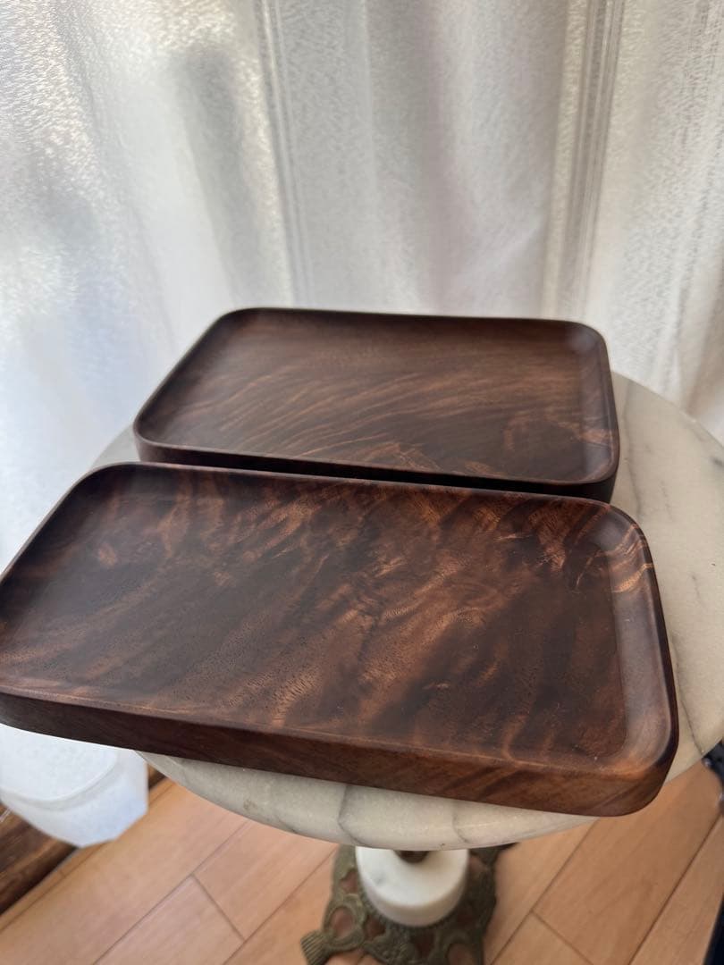 北米ブラックウォルナット 木製トレイ 2枚