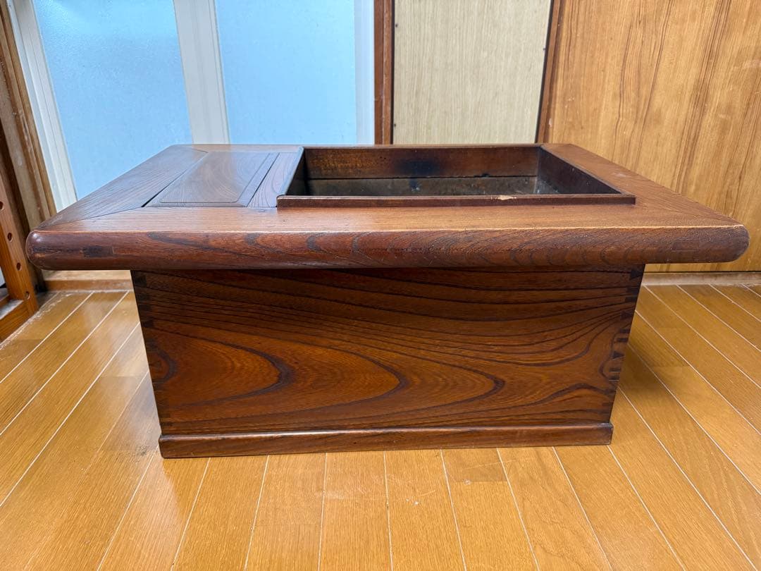 長火鉢　木製　レトロ 家具　小ぶり　和風　テーブル　アンティーク　座卓