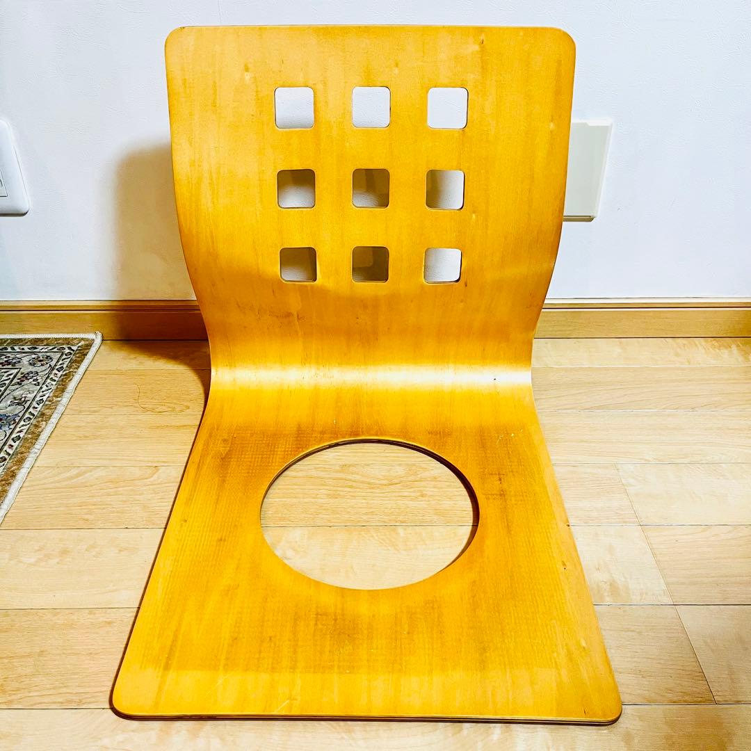 【極美品】 座椅子4つセット 昭和レトロ 木製 ベージュ 和風 旅館 レトロ