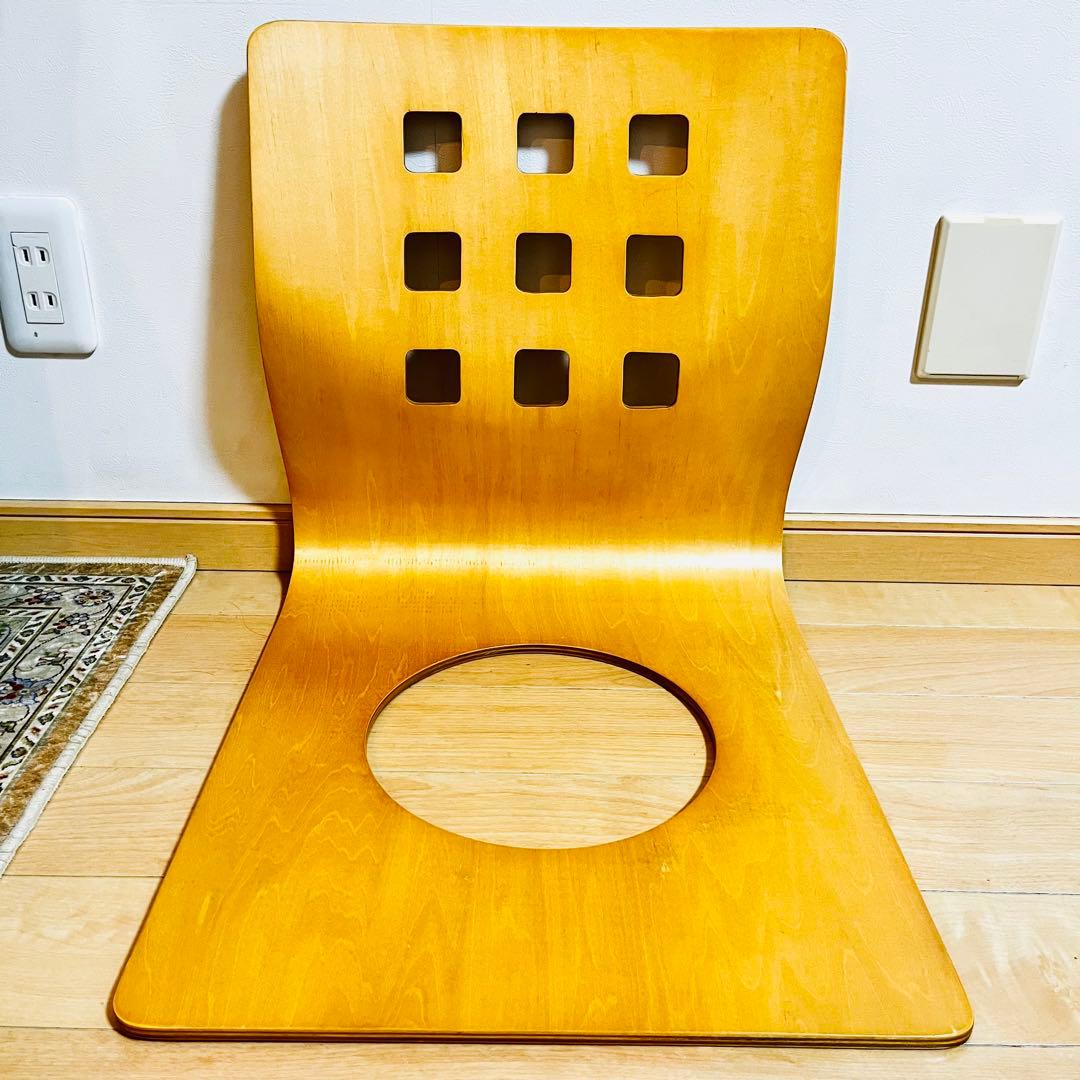 【極美品】 座椅子4つセット 昭和レトロ 木製 ベージュ 和風 旅館 レトロ