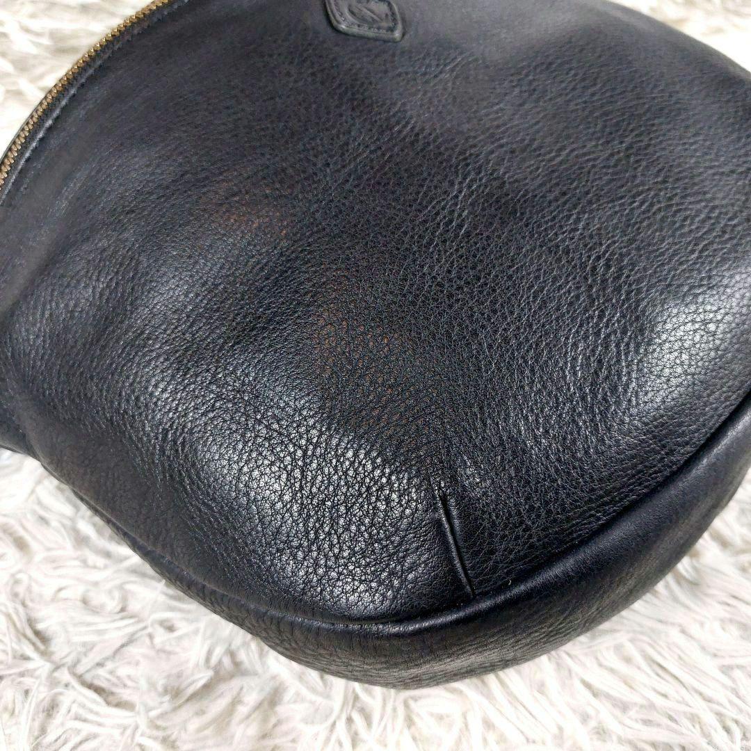 極美品 CLEDRAN シボ革 オールレザーバイカラー ショルダーボディバッグ