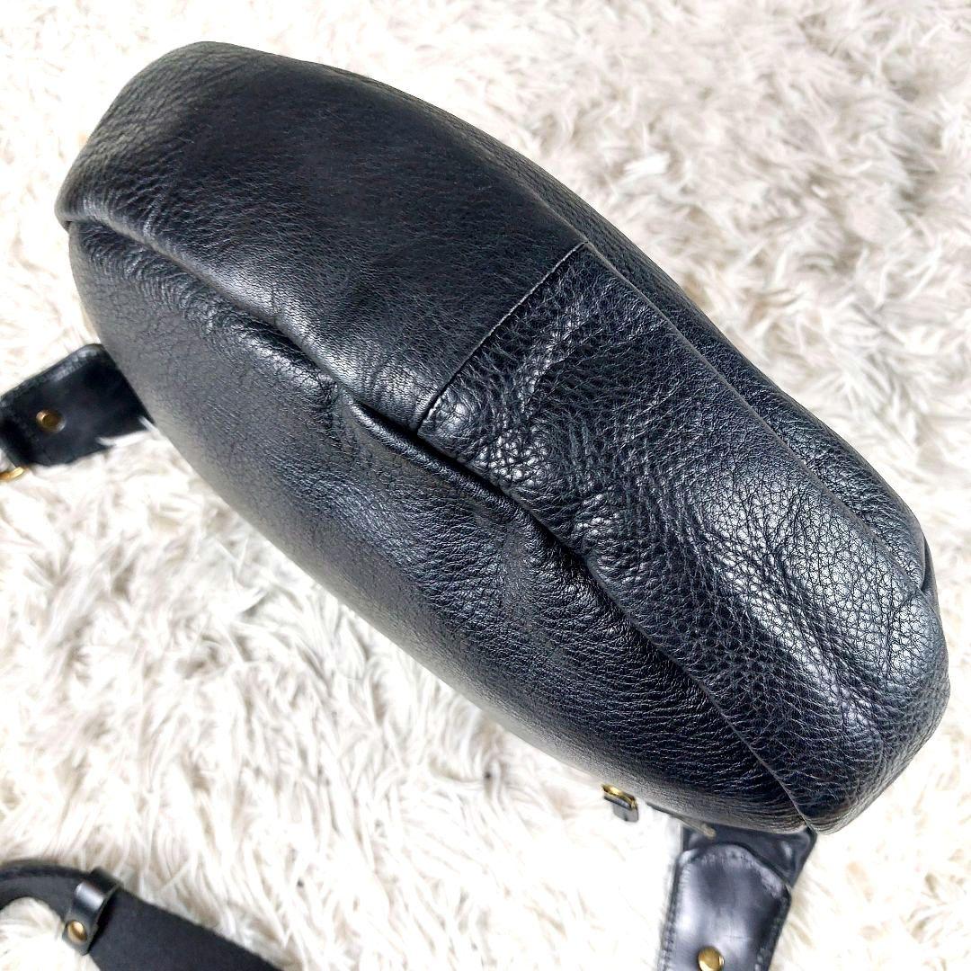 極美品 CLEDRAN シボ革 オールレザーバイカラー ショルダーボディバッグ