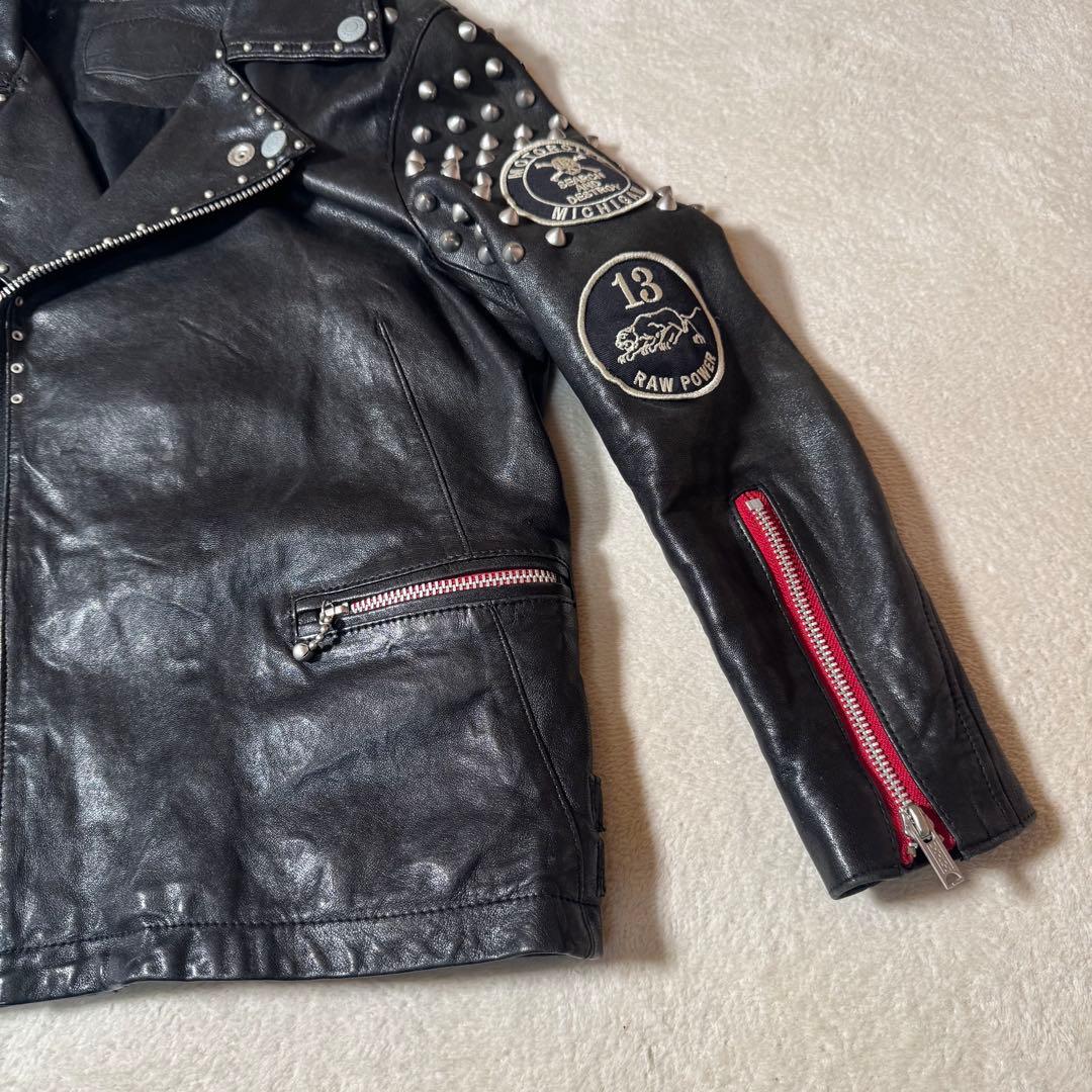 ★希少★ ヒステリックグラマー　ダブルライダース　カスタム　ワッペン　ラムレザー