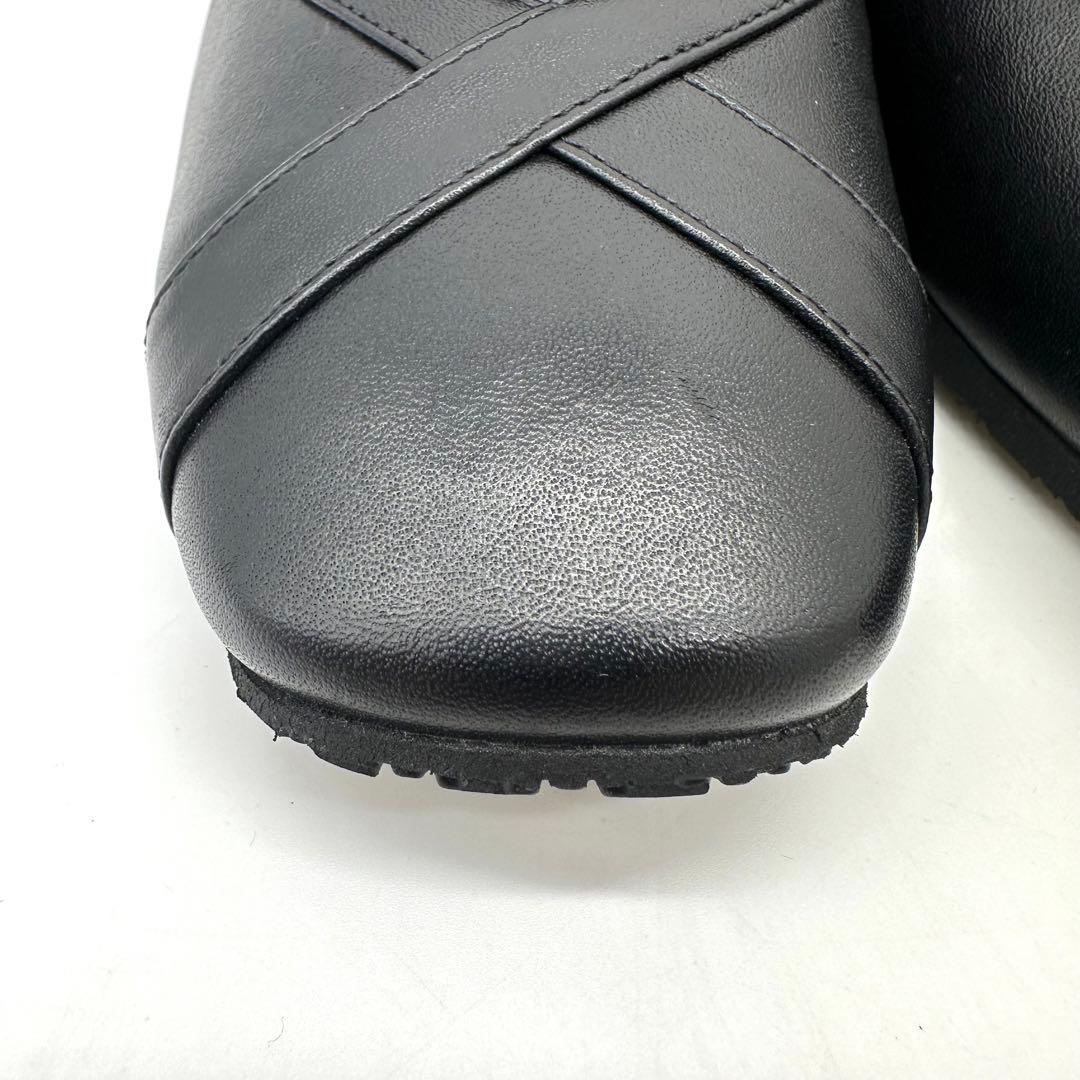 〈新品〉asics pedala【23EEE】ウェッジ ストラップ パンプス 黒