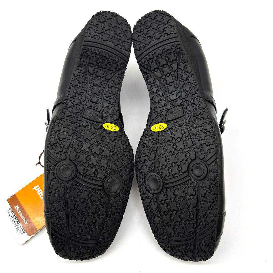 〈新品〉asics pedala【23EEE】ウェッジ ストラップ パンプス 黒