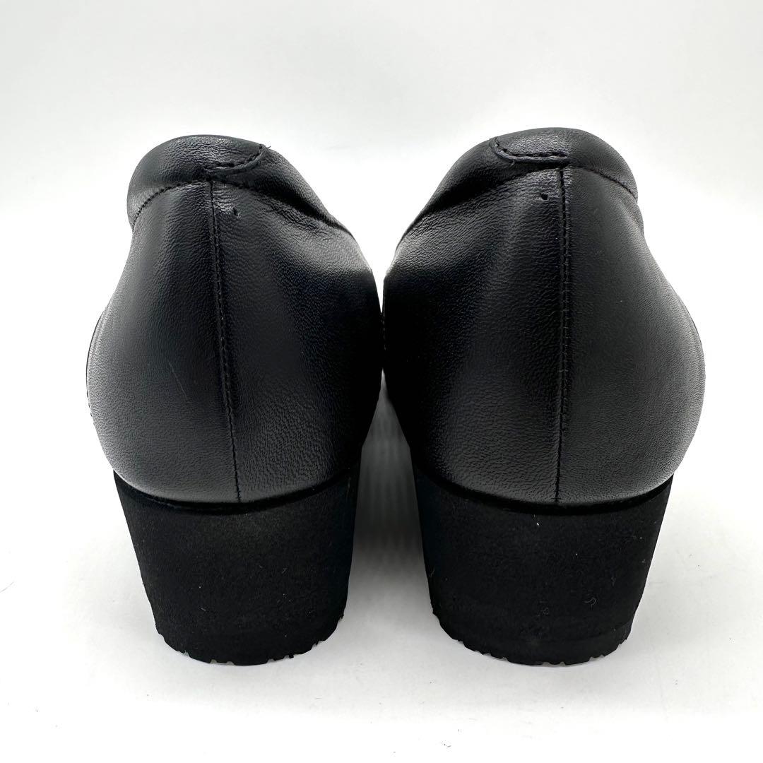 〈新品〉asics pedala【23EEE】ウェッジ ストラップ パンプス 黒