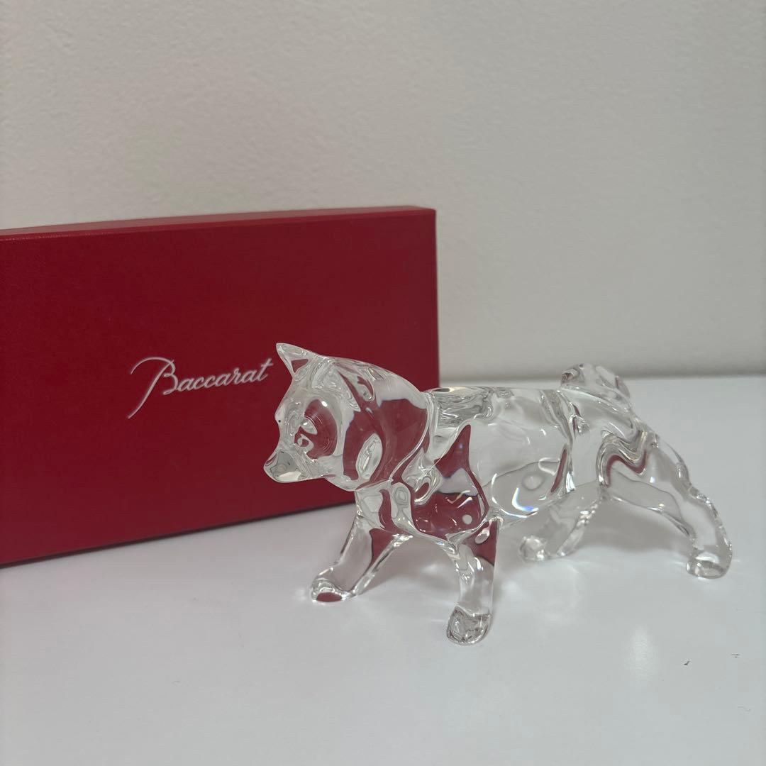 Baccarat クリスタルガラス 犬　秋田犬　置物 干支シリーズ