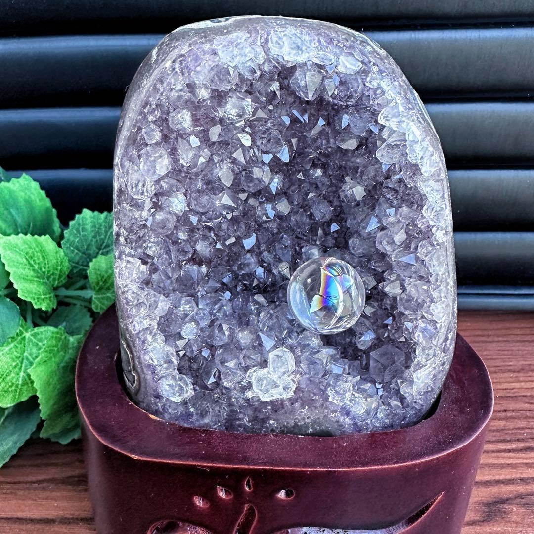 アメジストミニドーム&レインボーヒマラヤ水晶アイリスクォーツ浄化セットA1147