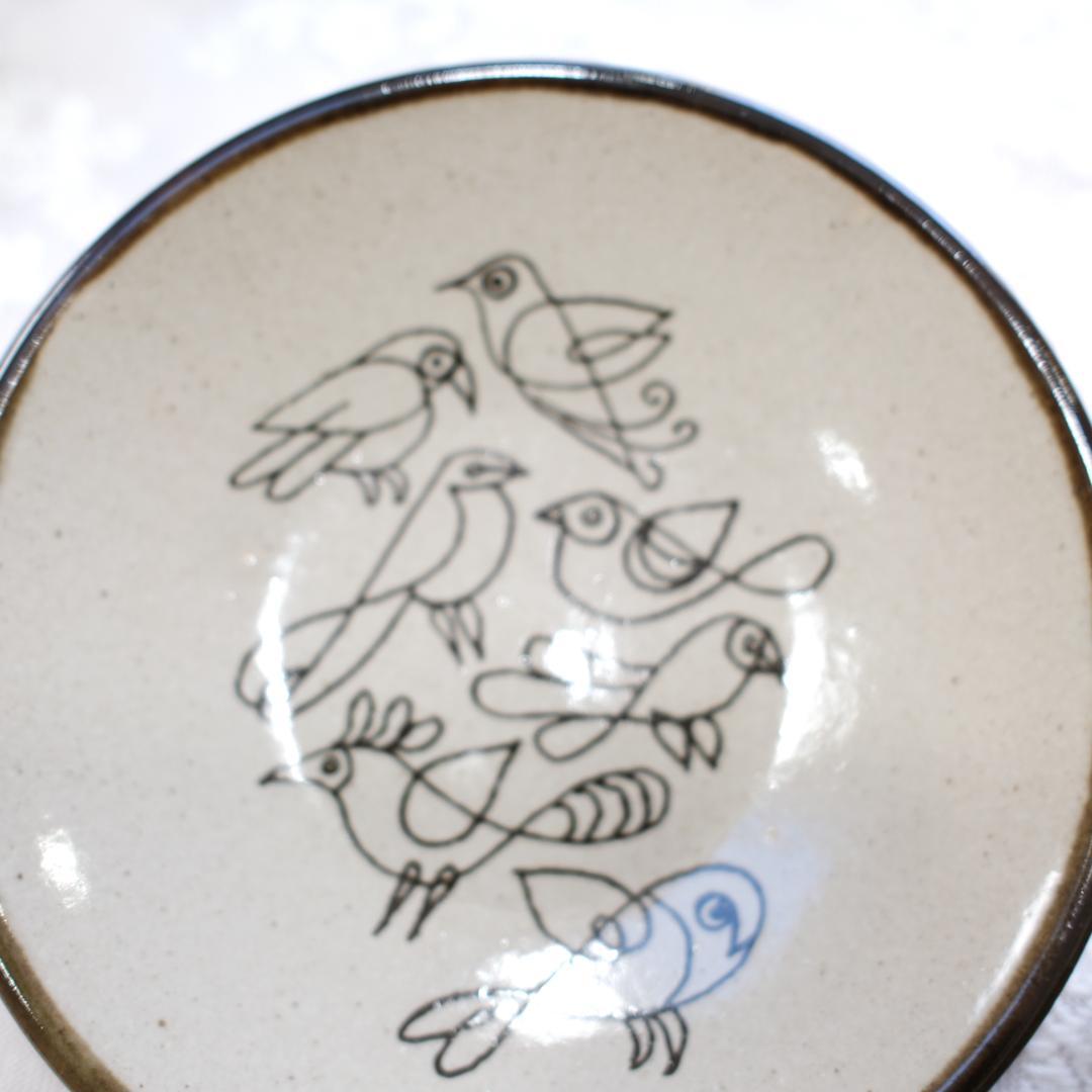 【未使用】ひゃっかいめのとり 益子の絵皿大２枚セット