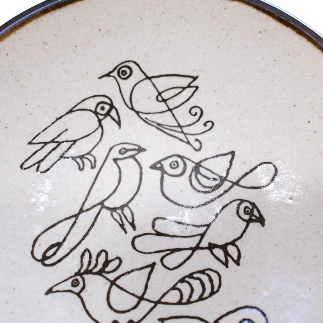 【未使用】ひゃっかいめのとり 益子の絵皿大２枚セット