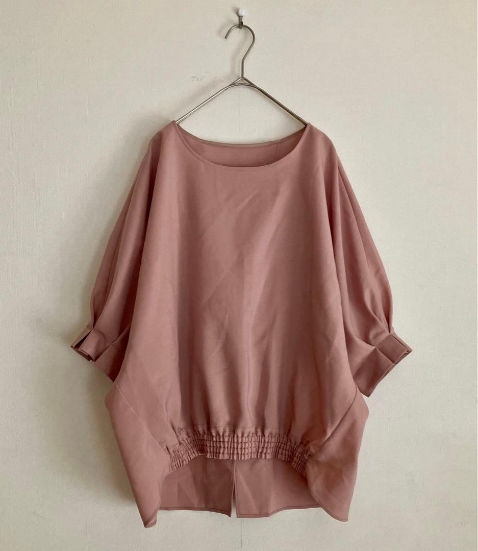 未使用●FENNELフェンネル●バックリボン ドルマン ブラウス M●ピンク系