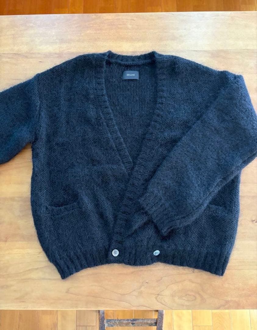 DELUXE モヘアカーディガン　ブラック