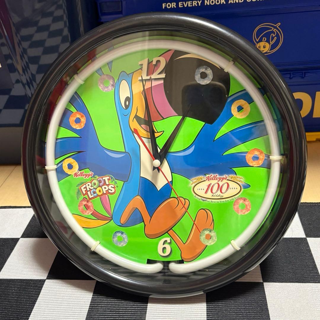 ケロッグ フルーツループ トゥーカン・サム ネオンクロック 時計 アメリカン