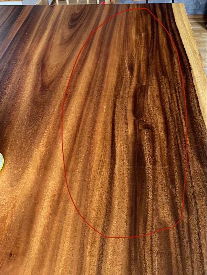 モンキーポッド ダイニングテーブルー 枚板（スチール脚付属）