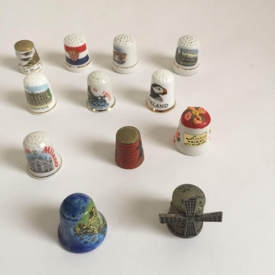 裁縫用指ぬき各種。世界各国の指ぬき。