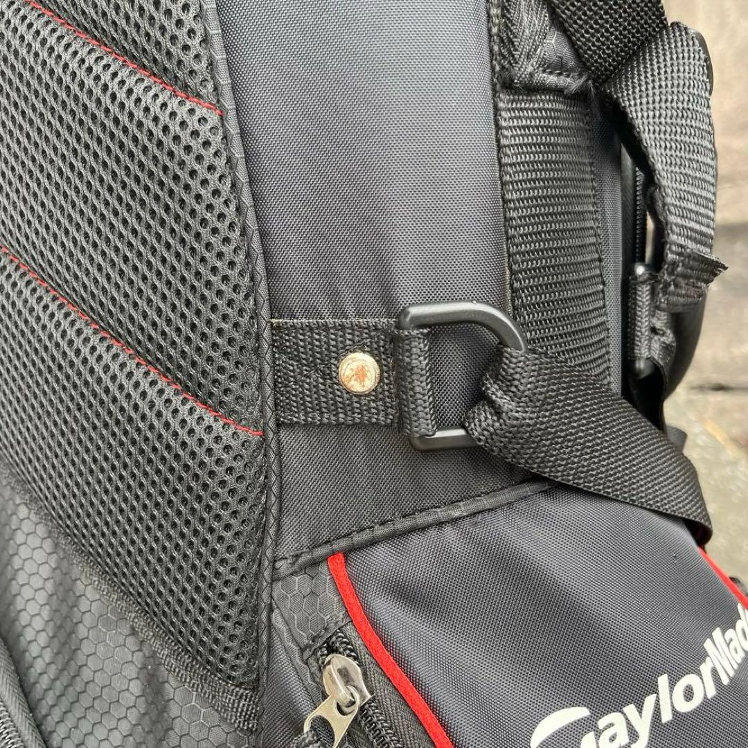 【豪華おまけ付き✨】TaylorMade キャディバッグ ゴルフバッグ 黒/赤