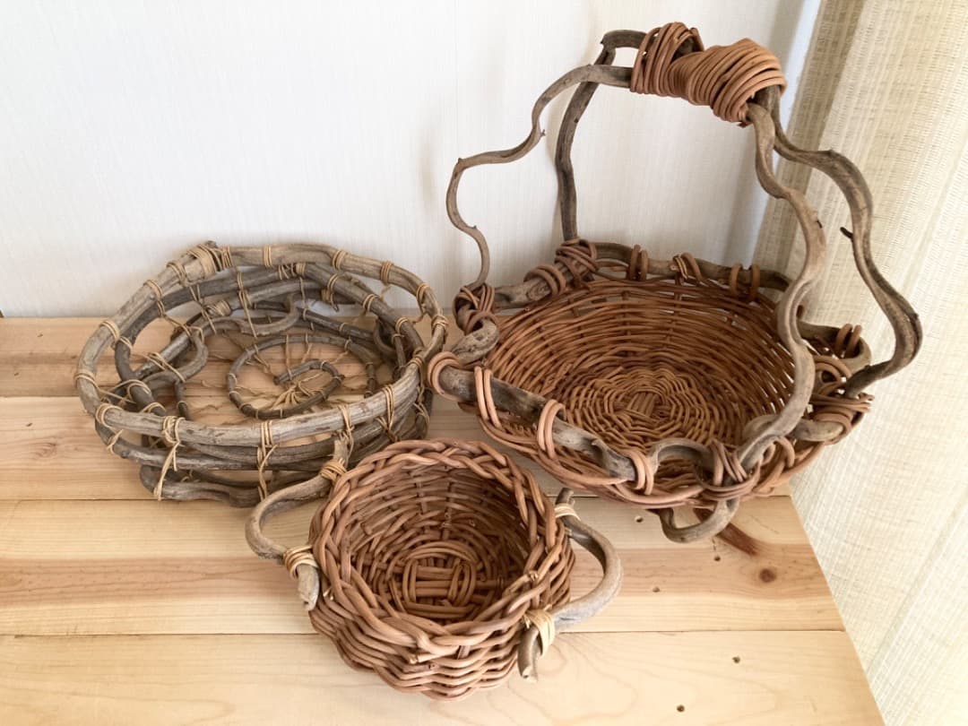 つる籠　天然素材　あけび　3個セット