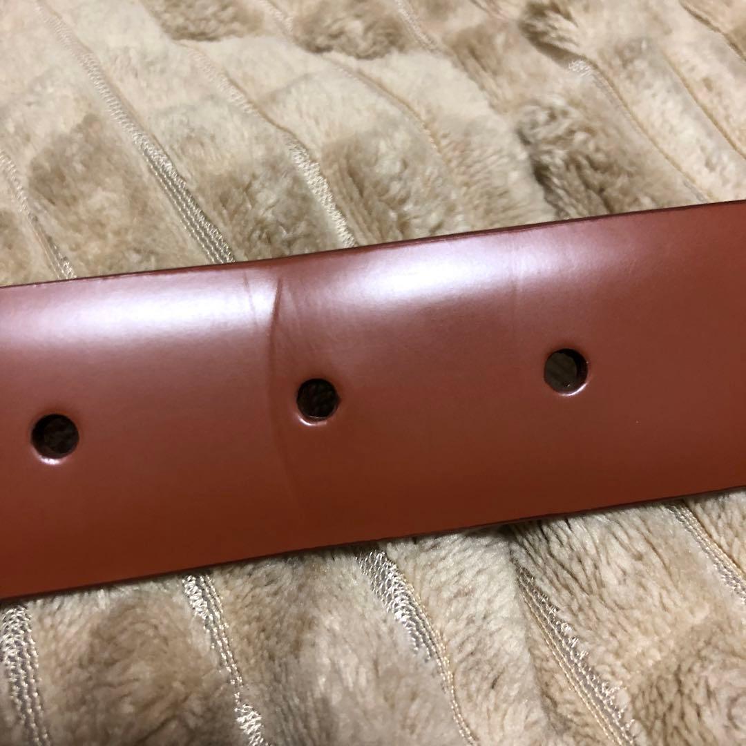 ラルディーニLARDINI本革レザーベルト フラワーピン付/ブラウン85cm