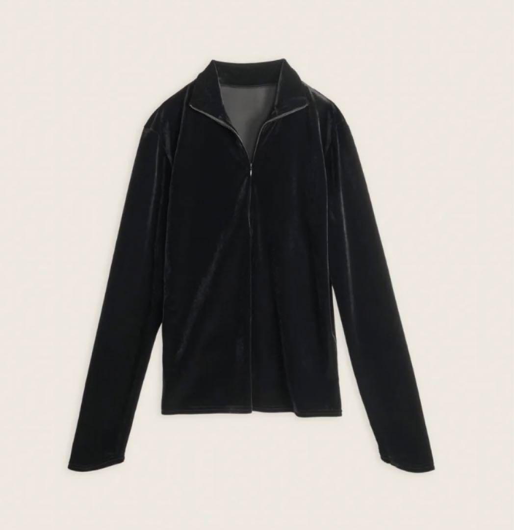 トップス ENOF / velour jersey zip tops
