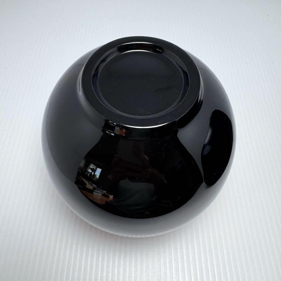 新品未使用 輪島塗 漆 球形 花器 花瓶 赤黒 漆 漆器 伝統工芸 共箱 説明書