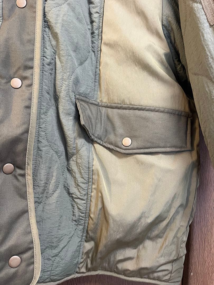 CFT.パッチワーク中綿ミリタリーコート/カーキ