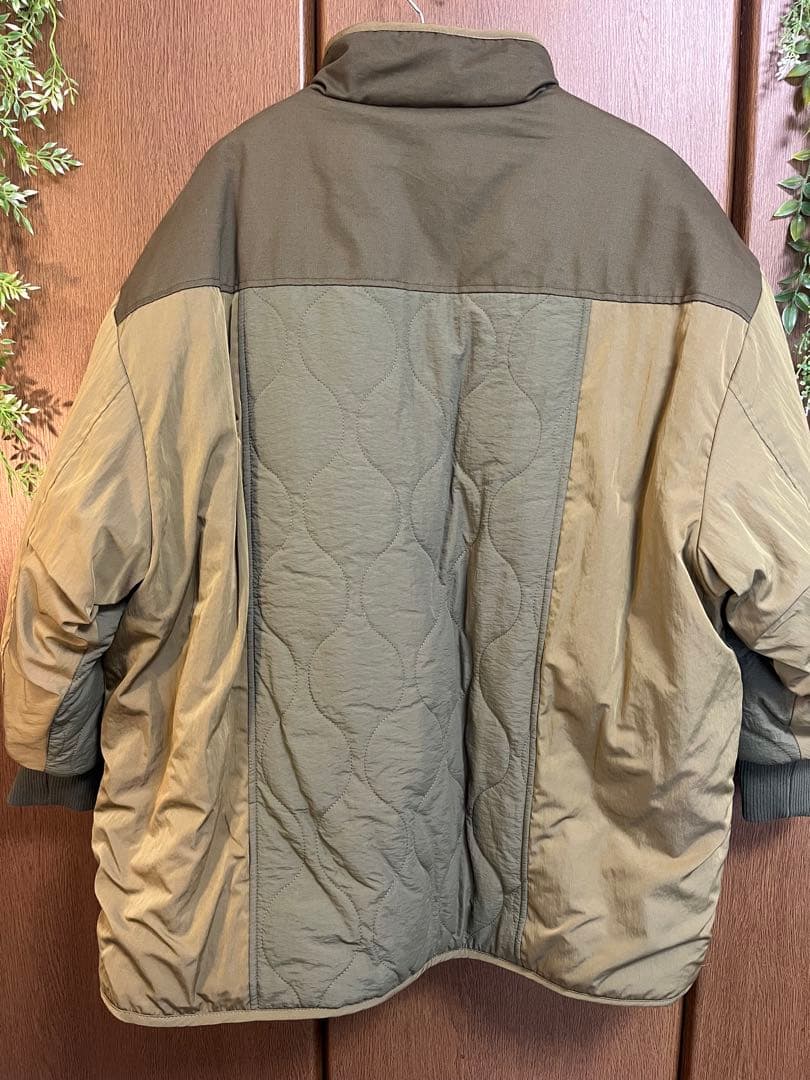 CFT.パッチワーク中綿ミリタリーコート/カーキ