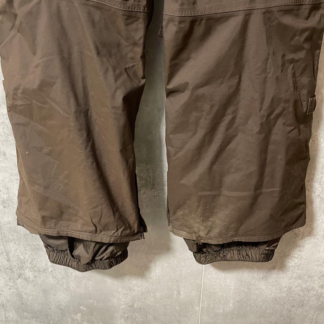 burtonバートンスキーパンツスノーボードウェアズボン下茶色ブラウン刺繍ロゴ