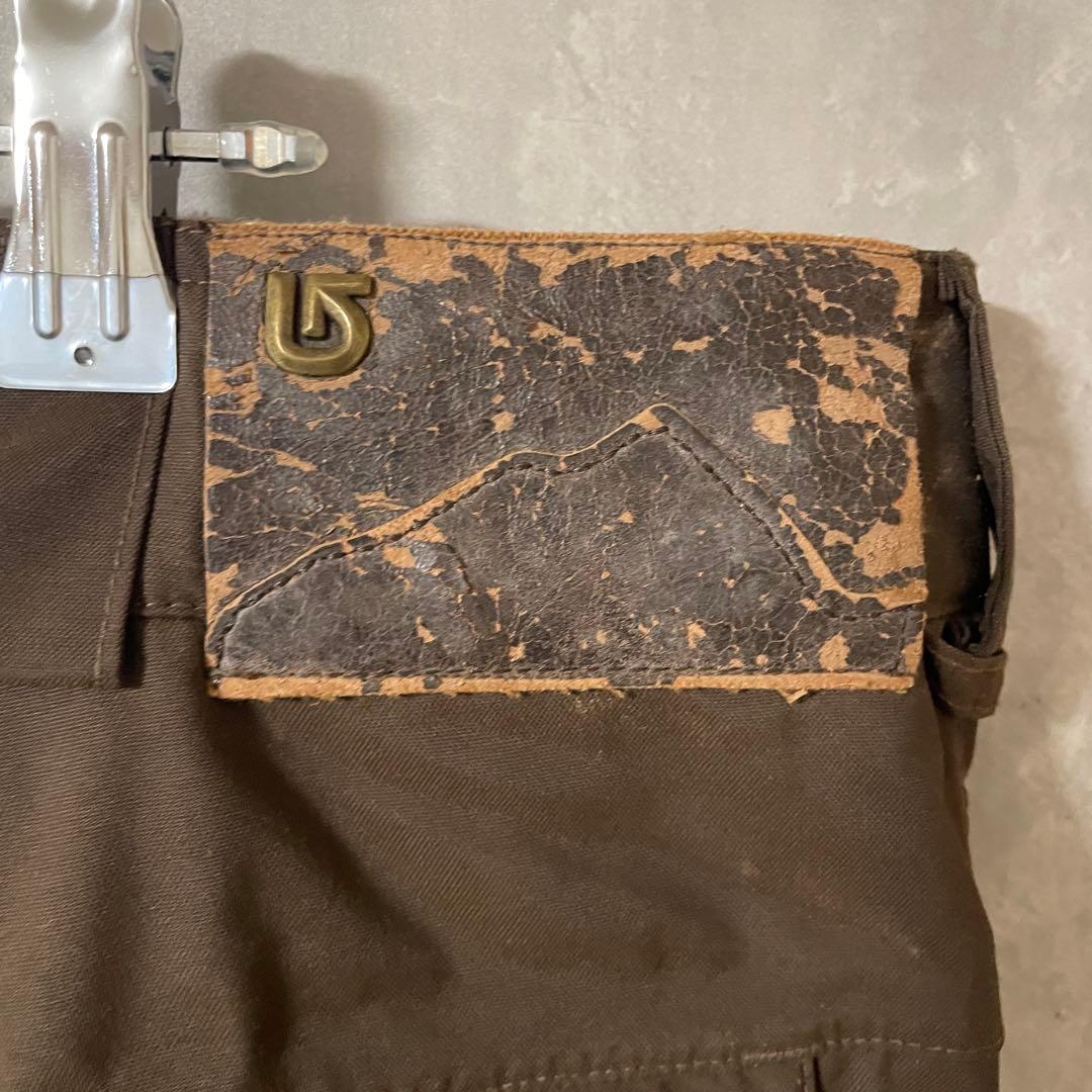 burtonバートンスキーパンツスノーボードウェアズボン下茶色ブラウン刺繍ロゴ