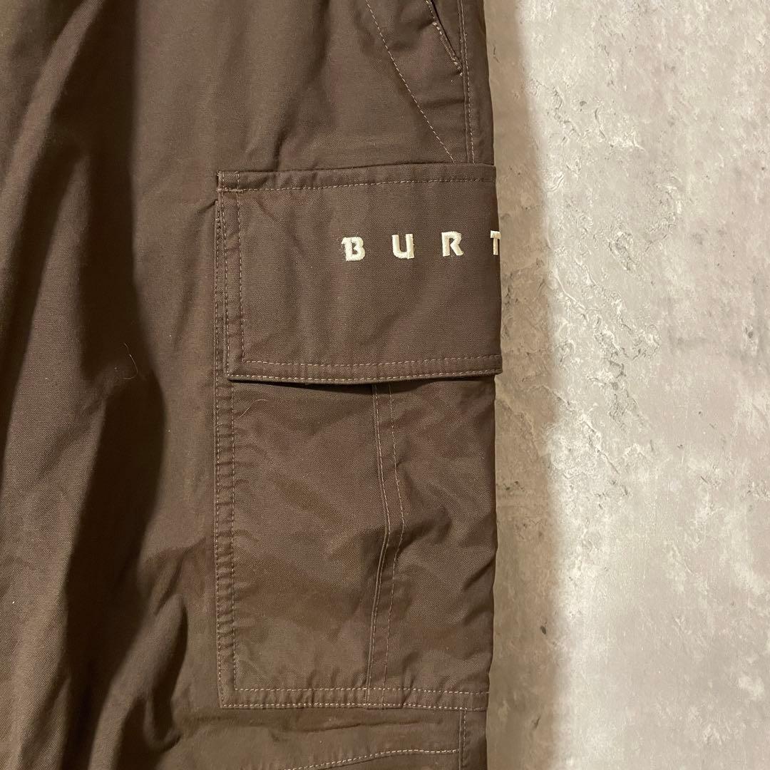 burtonバートンスキーパンツスノーボードウェアズボン下茶色ブラウン刺繍ロゴ