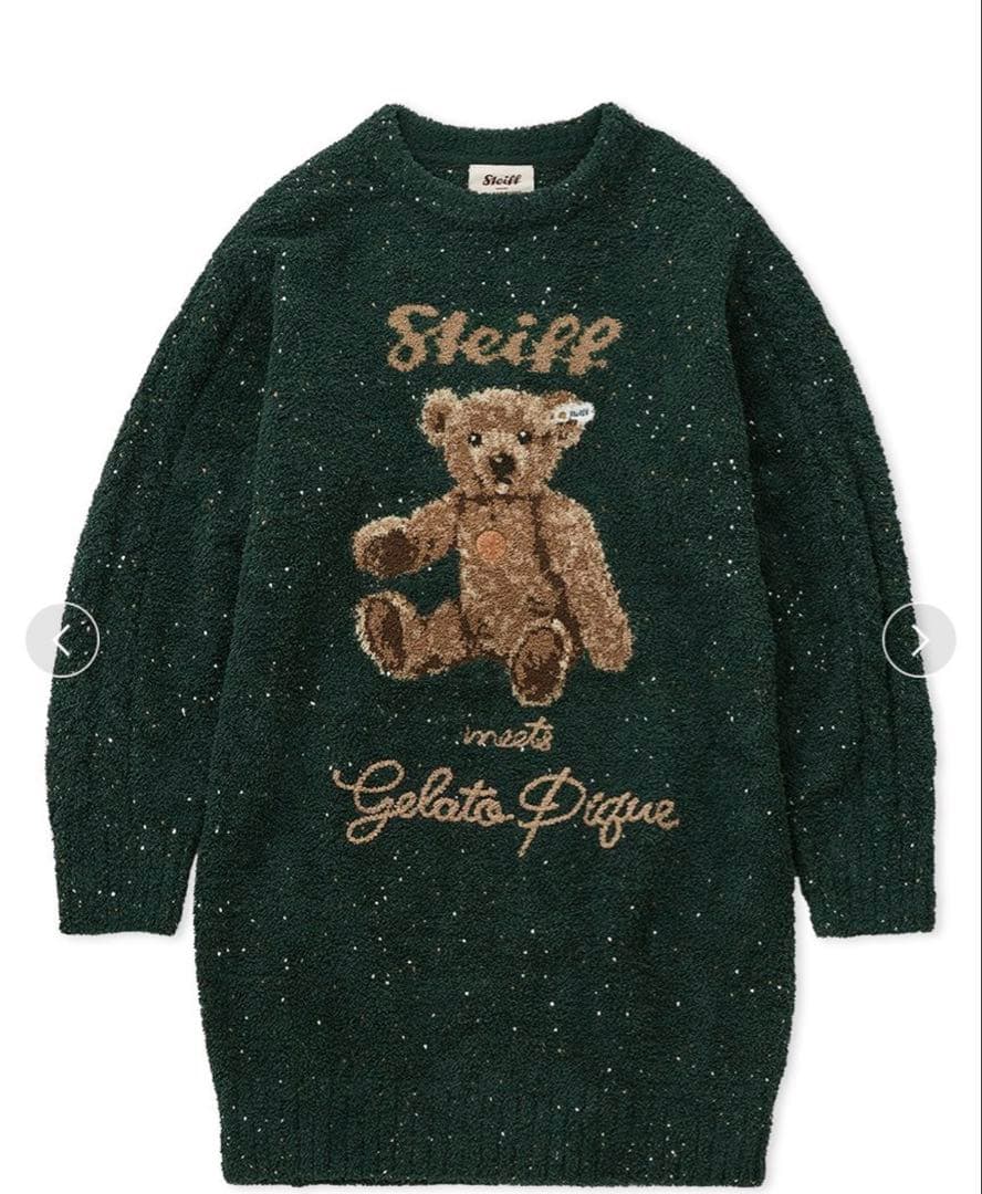 ジェラートピケ　ワンピース　Steiff パウダーネップジャガードワンピース