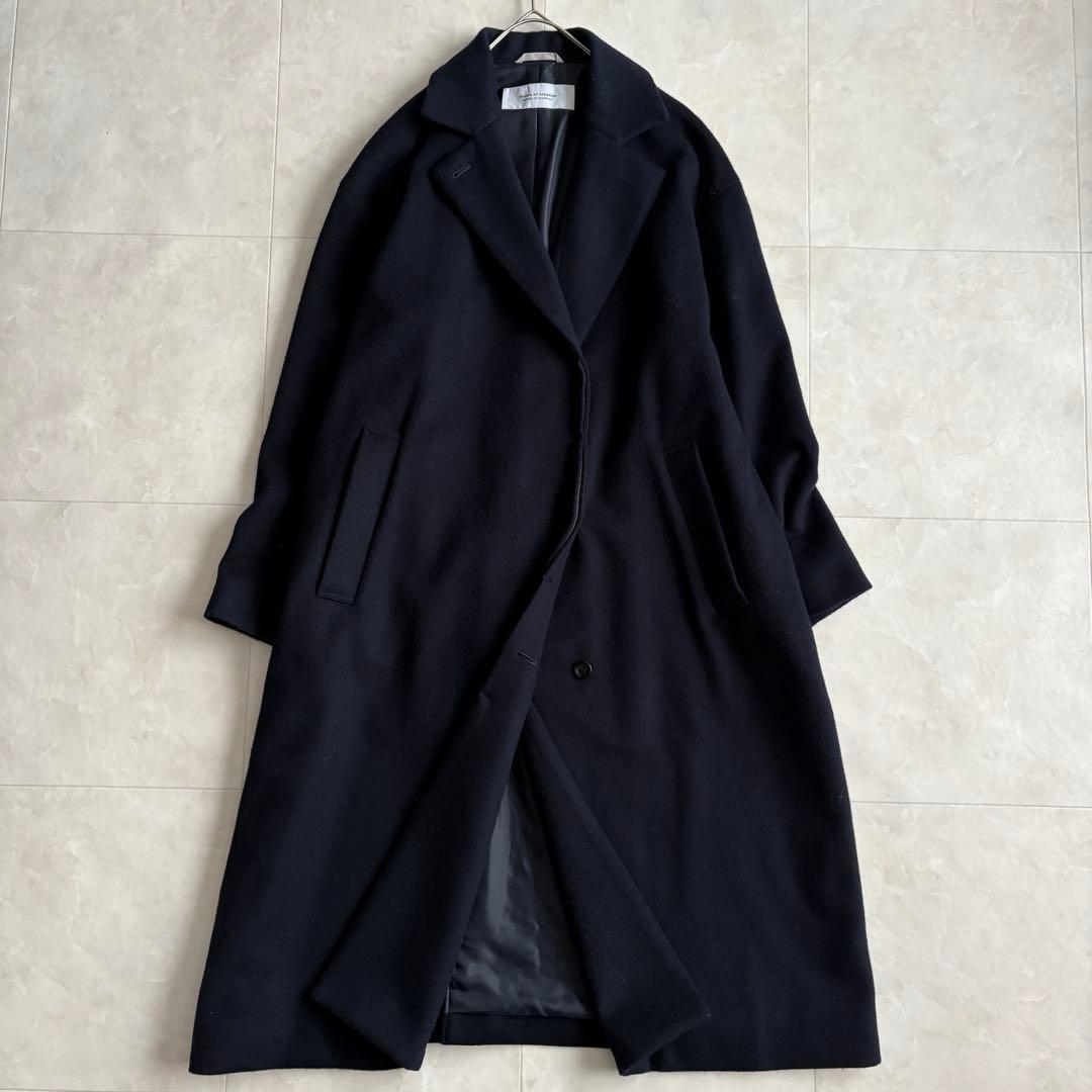 美品✨ ハンズオブクリエイション チェスターコート ネイビー F 日本製 ロング