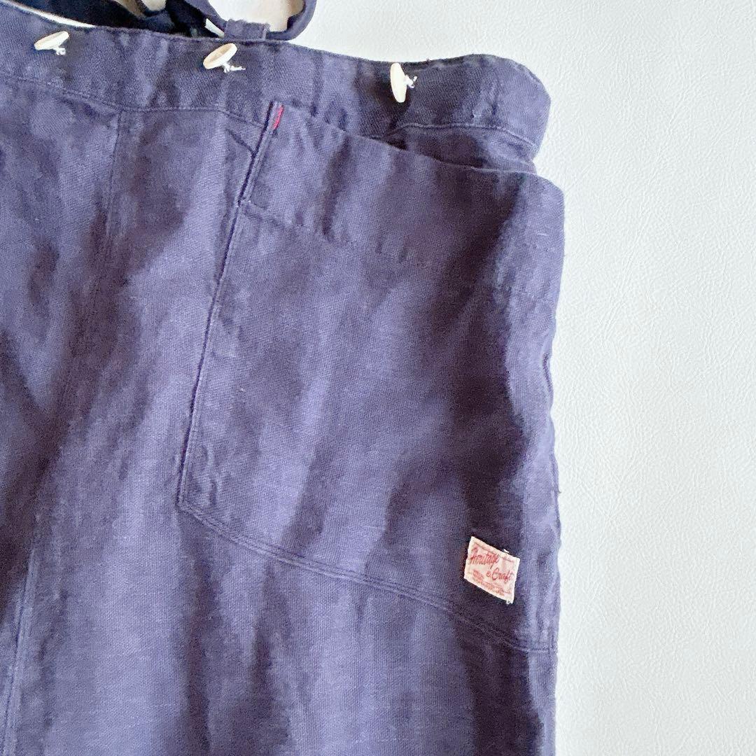 快晴堂謹製 ⿻ リネンヘンプ エプロンサロペット サルエル ナチュラル 2wey