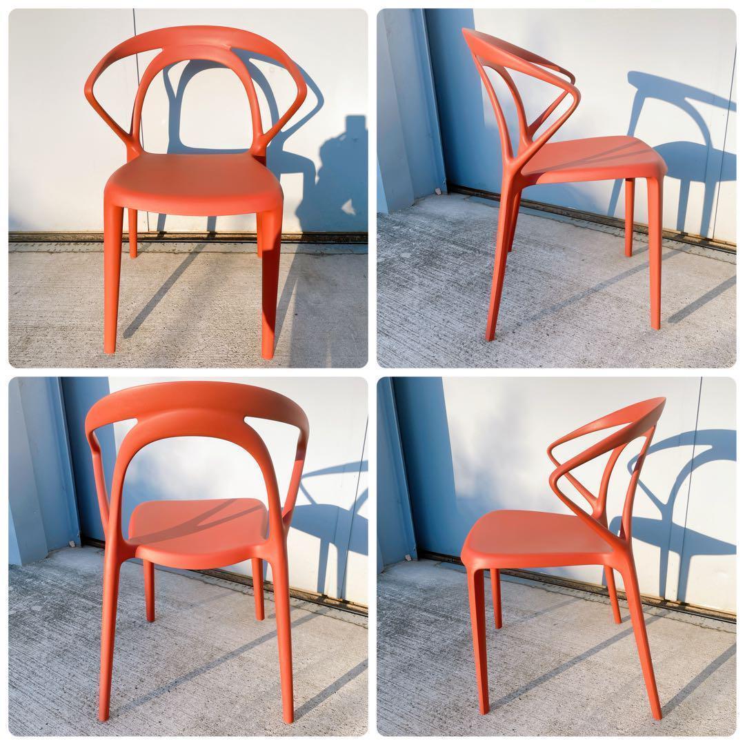 【訳あり未使用品】CHERRY エルパソ ダイニングチェア レッド 2脚セット②